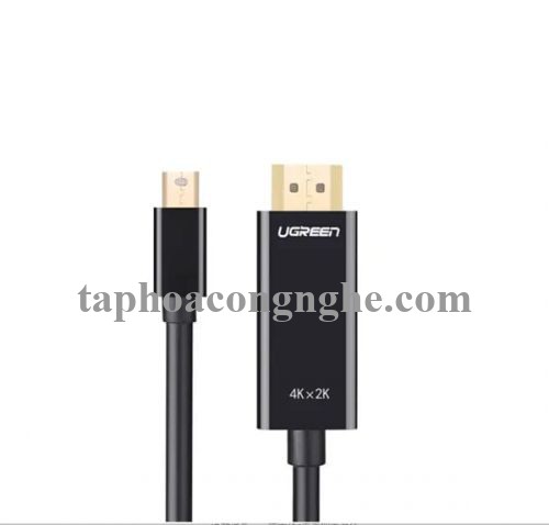 Ugreen 10455 3M màu Đen Cáp chuyển đổi Mini DP sang HDMI hỗ trợ phân phải 4K x 2K MD101 30010455